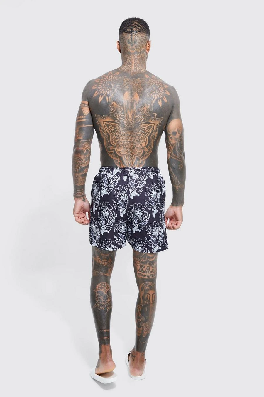 Mid Length Floral Swim Shorts 2 Mid Length Floral Swim Shorts - Image 2