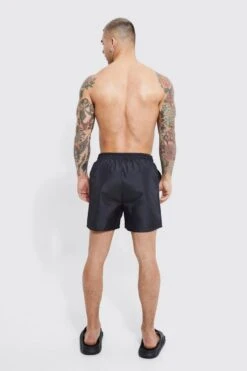 Ocean Streetwear -Ocean Streetwear male black mid length man colourblock swim shorts 1