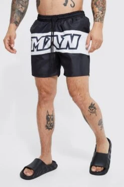 Mid Length Man Colourblock Swim Shorts