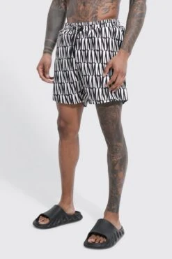 Mid Length Man Monogram Swim Shorts