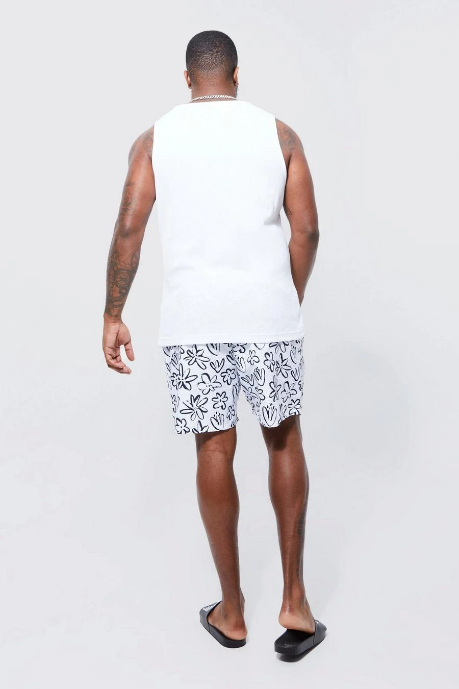 Plus Mid Length 2 Pack Printed Floral Swim Shorts 2 Plus Mid Length 2 Pack Printed Floral Swim Shorts - Image 2