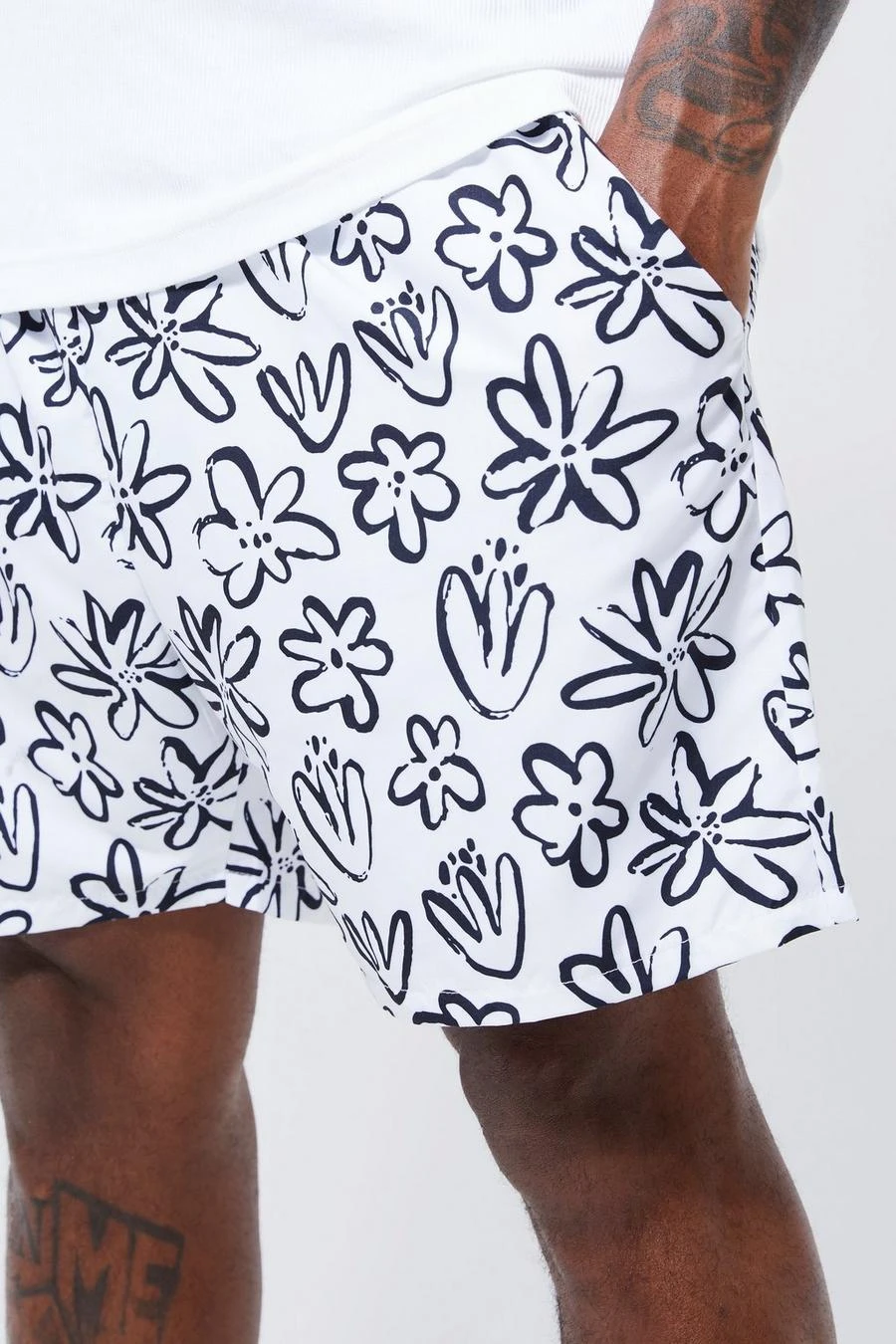 Plus Mid Length 2 Pack Printed Floral Swim Shorts 3 Plus Mid Length 2 Pack Printed Floral Swim Shorts - Image 3