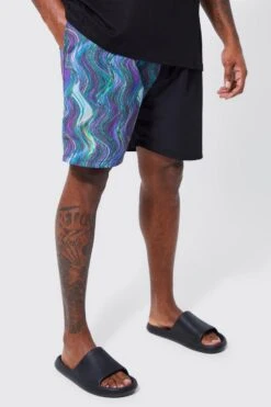 Plus Warped Spliced Mid Length Swim