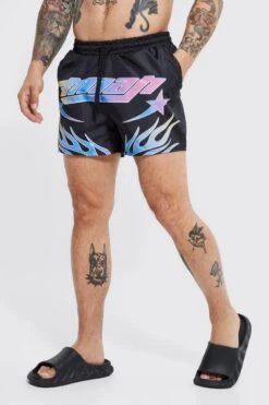 Short Length Man Star Swim Shorts