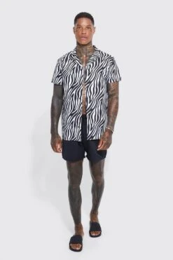Short Sleeve Animal Shirt And Swim Set