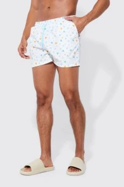 Geo Printed Short Length Swim