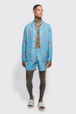 Long Sleeve All Over Floral Shirt & Swim