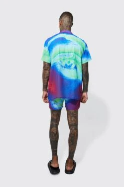 Ocean Streetwear -Ocean Streetwear male blue short sleeve oversized heat sense shirt swim 1