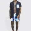 Short Sleeve Tie Dye Pocket Shirt And Swim Set