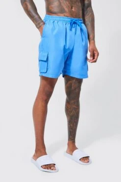 Mid Length Cargo Swim Shorts