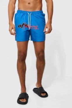 Mid Length Moto Swim Shorts