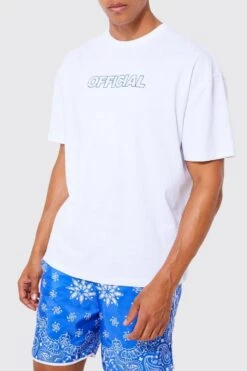 Oversized Official Tshirt & Bandana Swim Set -Ocean Streetwear male cobalt oversized official tshirt bandana swim set 3