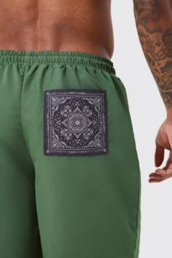 Bandana Long Length Swim 7 Bandana Long Length Swim -Ocean Streetwear male dark20green bandana long length swim 3