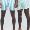 Mid Length Striped 2 Pack Swim Shorts