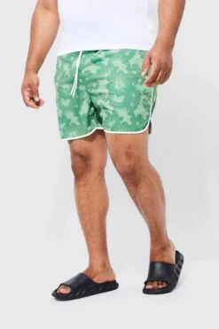 Plus Runner Floral Printed Swim Shorts