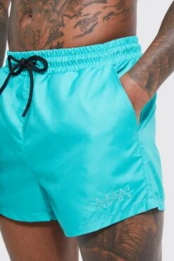 Short Length Plain Man Swim Shorts 7 Short Length Plain Man Swim Shorts -Ocean Streetwear male green short length plain man swim shorts 3
