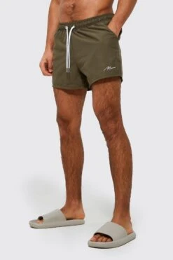 Man Signature Mid Length Swim Shorts