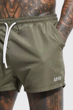 Original Man Short Length Swim Shorts -Ocean Streetwear male khaki original man short length swim shorts 3