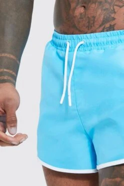 Man Signature Runner Swim Shorts -Ocean Streetwear male light20blue man signature runner swim shorts 1 3