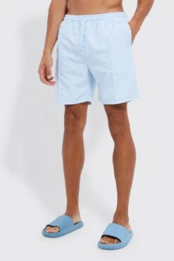 Tall Mid Length Pintuck Swim Shorts