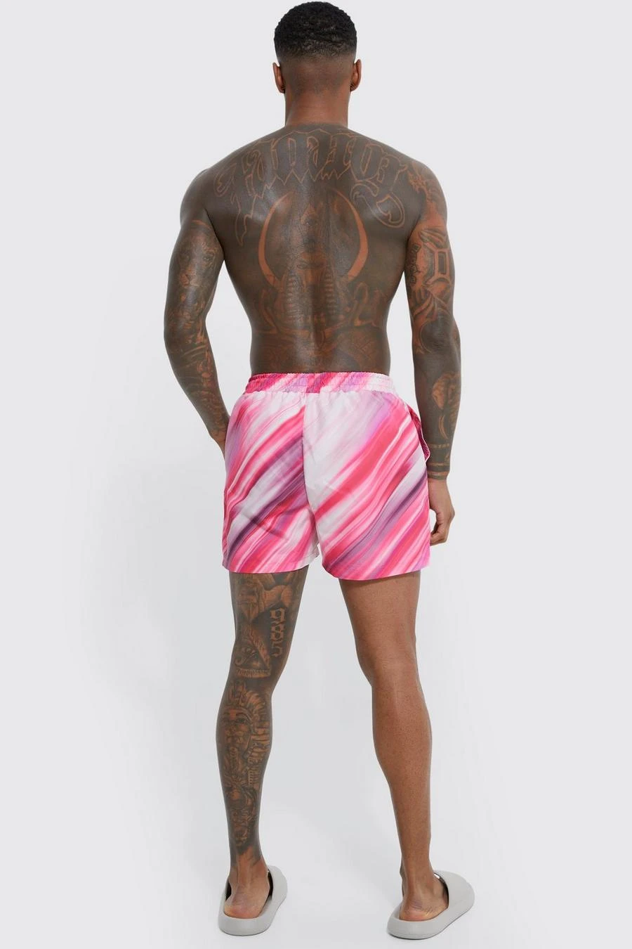 Short Length Marble Tie Dye Swim Shorts 2 Short Length Marble Tie Dye Swim Shorts - Image 2
