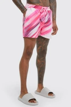 Short Length Marble Tie Dye Swim Shorts