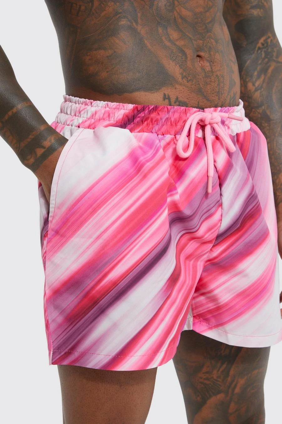 Short Length Marble Tie Dye Swim Shorts 4 Short Length Marble Tie Dye Swim Shorts - Image 4