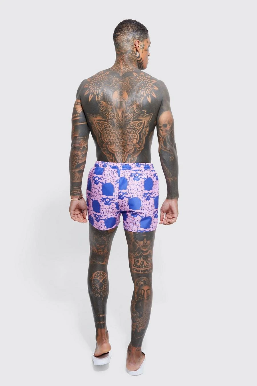 Short Length Skull Bungee Cord Swim Shorts 2 Short Length Skull Bungee Cord Swim Shorts - Image 2