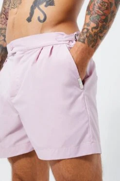 Smart Pocket Detail Short Tailored Swim Shorts -Ocean Streetwear male light20pink smart pocket detail short tailored swim shorts 2