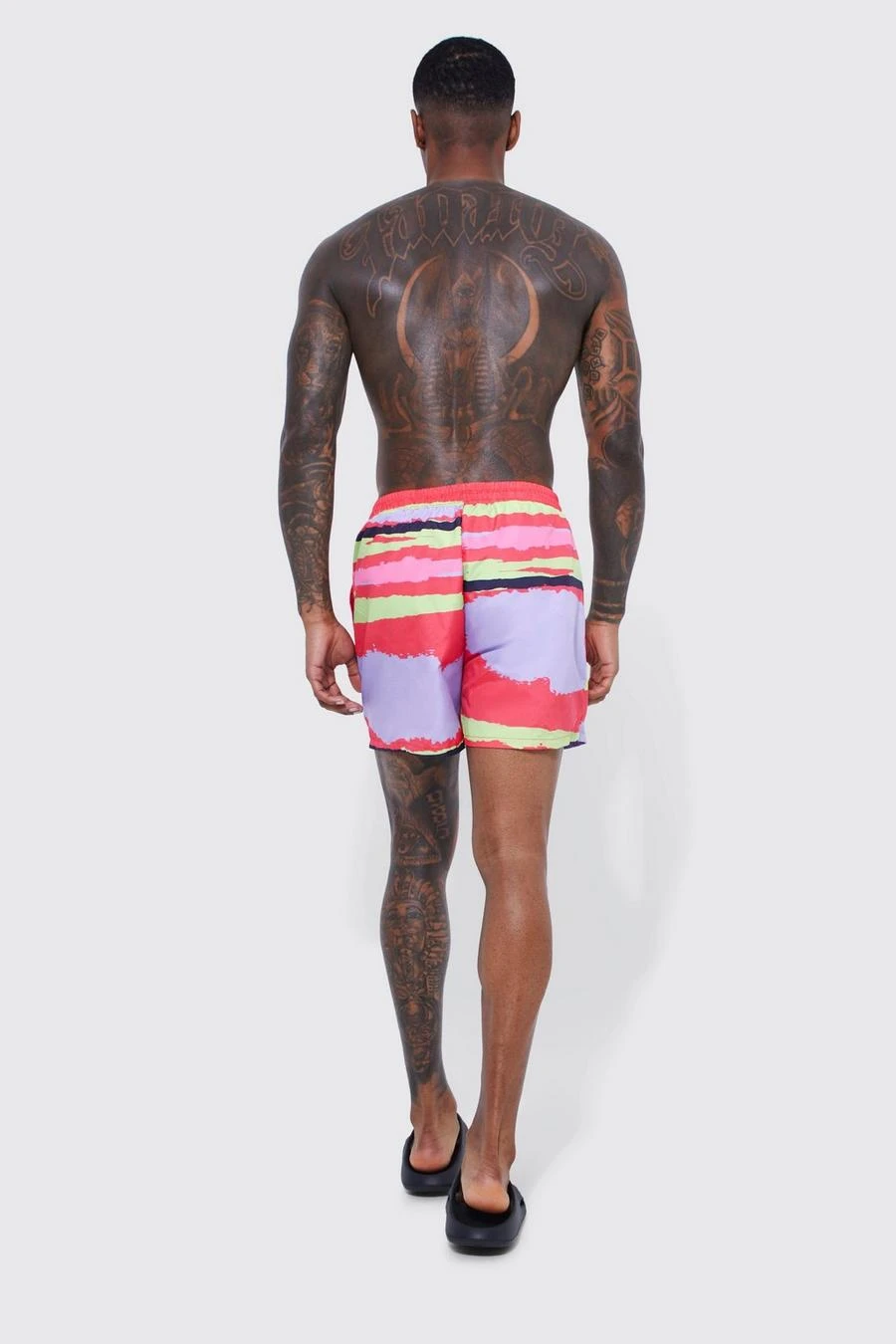 Short Length Blurred Stripe Swim Shorts 2 Short Length Blurred Stripe Swim Shorts - Image 2
