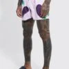 Short Length Novelty Aubergine Swim Shorts