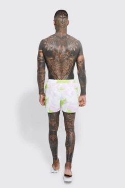 Ocean Streetwear -Ocean Streetwear male lime short length abstract swim shorts 1