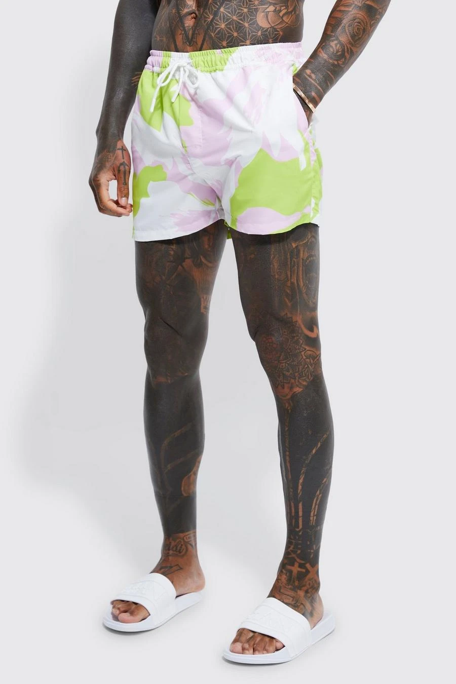 Short Length Abstract Swim Shorts 1 Short Length Abstract Swim Shorts