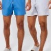 Mid 2 Pack Plain Swim Shorts