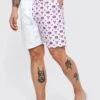 Mid Length Spliced Swim Shorts