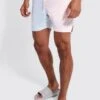 Mid Spliced Basketball Shape Swim Shorts
