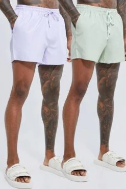 Short 2 Pack Plain Swim Shorts