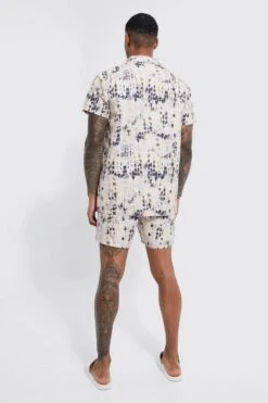 Ocean Streetwear -Ocean Streetwear male multi short sleeve abstract animal shirt and swim set 1