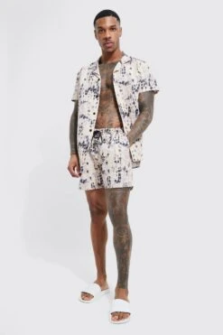 Short Sleeve Abstract Animal Shirt And Swim Set