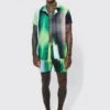 Short Sleeve Abstract Colourblock Shirt & Swim