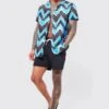 Short Sleeve Aztec Shirt And Swim Set