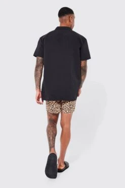 Ocean Streetwear -Ocean Streetwear male multi short sleeve leopard pocket shirt and swim set 1