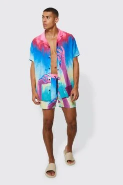 Short Sleeve Oversized Hand Placement Shirt & Swim