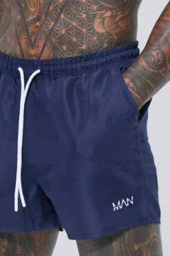 Original Man Short Length Swim Shorts -Ocean Streetwear male navy original man short length swim shorts 3