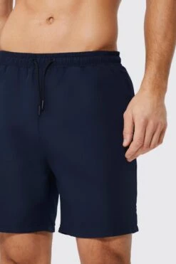 Tall Mid Length Plain Swim Shorts -Ocean Streetwear male navy tall mid length plain swim shorts 3