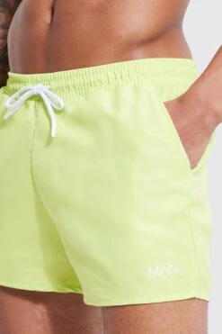 Original Man Short Swim Shorts -Ocean Streetwear male neon yellow original man short swim shorts 3
