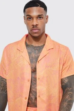 Short Sleeve Tonal Artwork Shirt & Swim