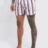 Mid Length Stripe Swim Shorts