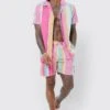 Short Sleeve Regular Print Shirt And Swim