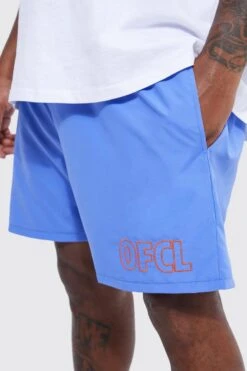 Plus Mid Length Embroidered Ofcl Swim Shorts -Ocean Streetwear male purple plus mid length embroidered ofcl swim shorts 3